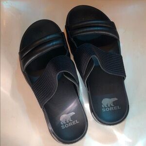 SOREL Black Comfort Slides